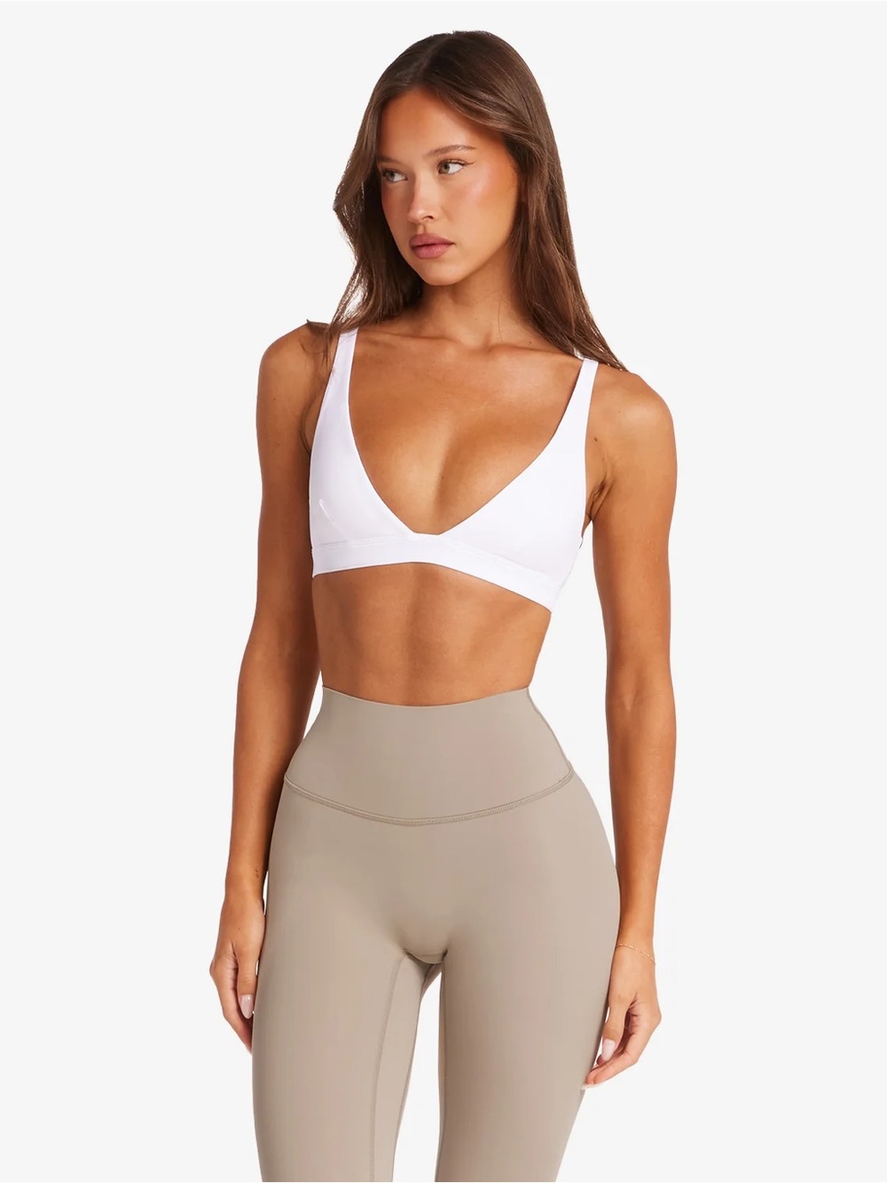 NWT CSB Freedom Contour Crop Top White Size S Sports Bra Activewear